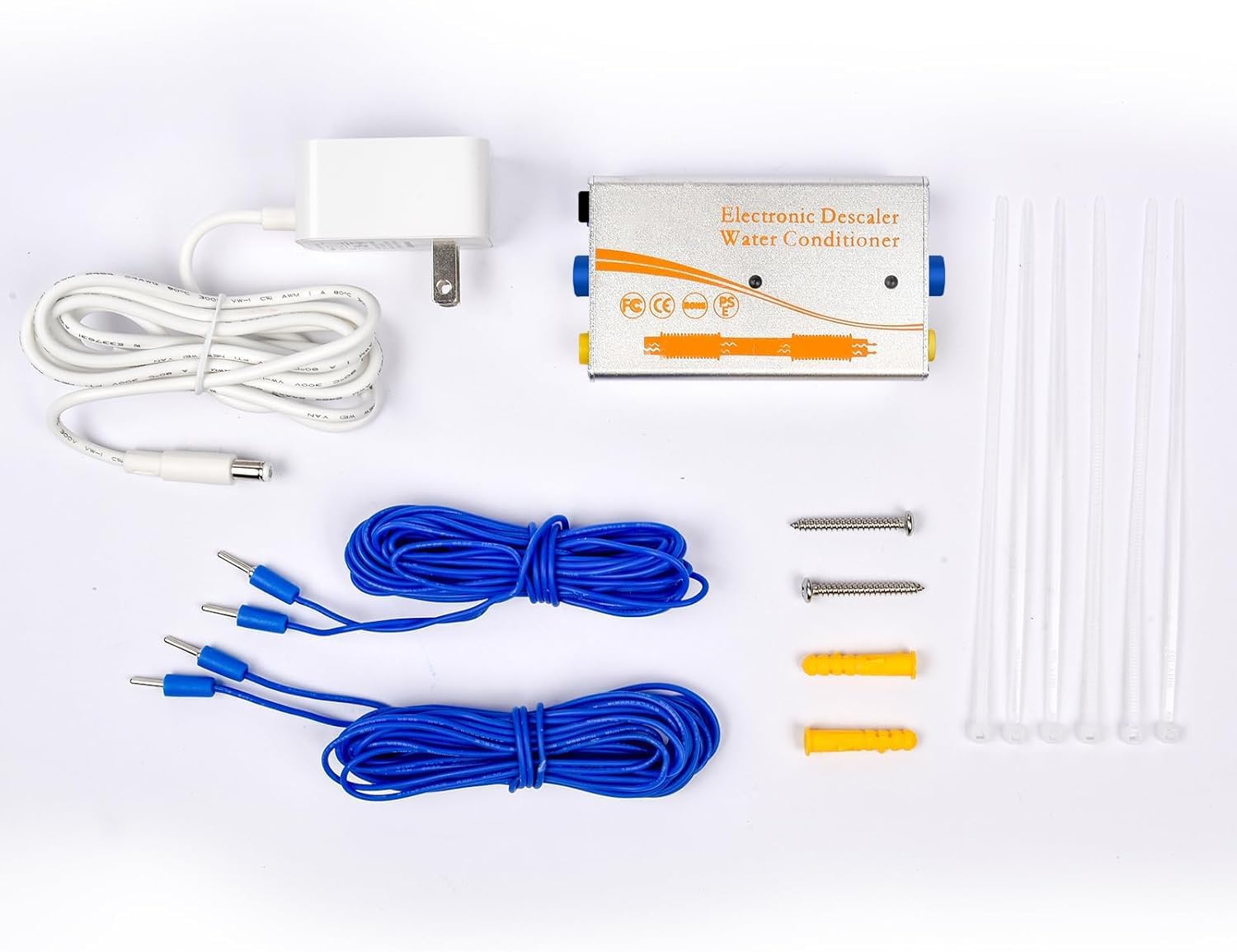 Sistema elettronico anticalcare per addolcitore d'acqua alternativo per tutta la casa, senza sistema di addolcimento dell'acqua salata, riduce il calcare e prevenire l'accumulo di depositi (argento)