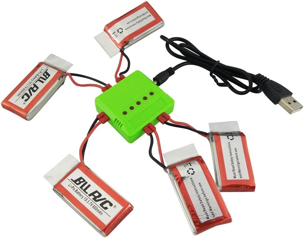 sea jump Accessories Parts 5pcs 3.7V 600mAh Battery + 1to5 Charger for SYMA X5HW X5HC X15W X15 X9S RC Drone Helicopter Aircraft Parts