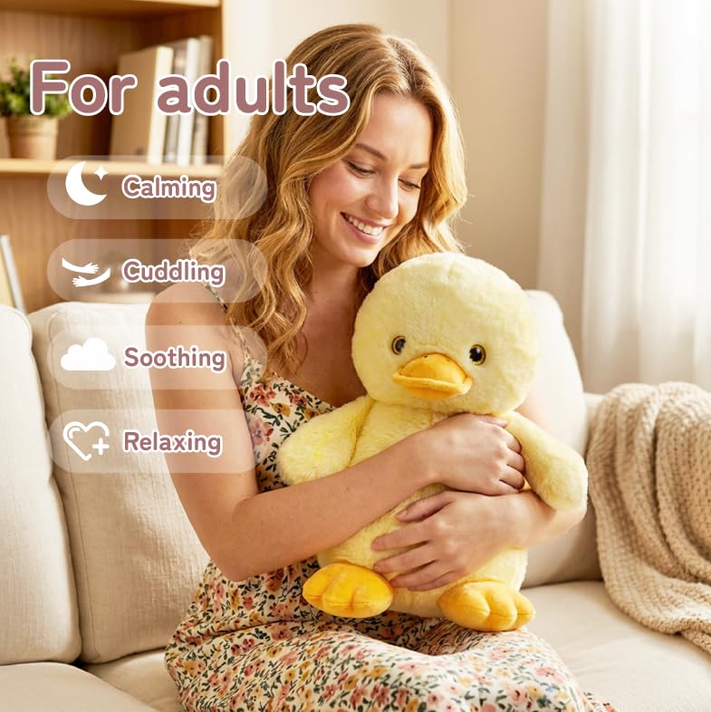 Image of Niuniu Daddy Weighted Stuffed Animals, 14 in 3.5 lbs, Duck Plush for Kids | Heavy sensory lap pad, lying body pillow for sleeping, machine wash, huggable plushies, soothing gift for kids and adults