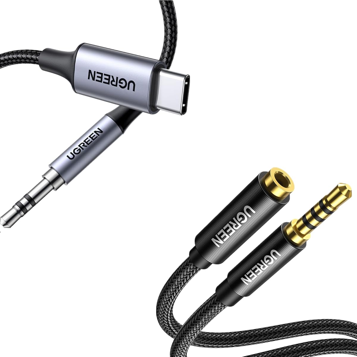 UGREEN Cable USB Tipo C a Auxiliar, 4 Polos, Sonido Hi-Fi, Conectores Chapados en Oro de 24K, Cobre Libre de Oxígeno, Extensión de 3,5 mm, 3,9 pies