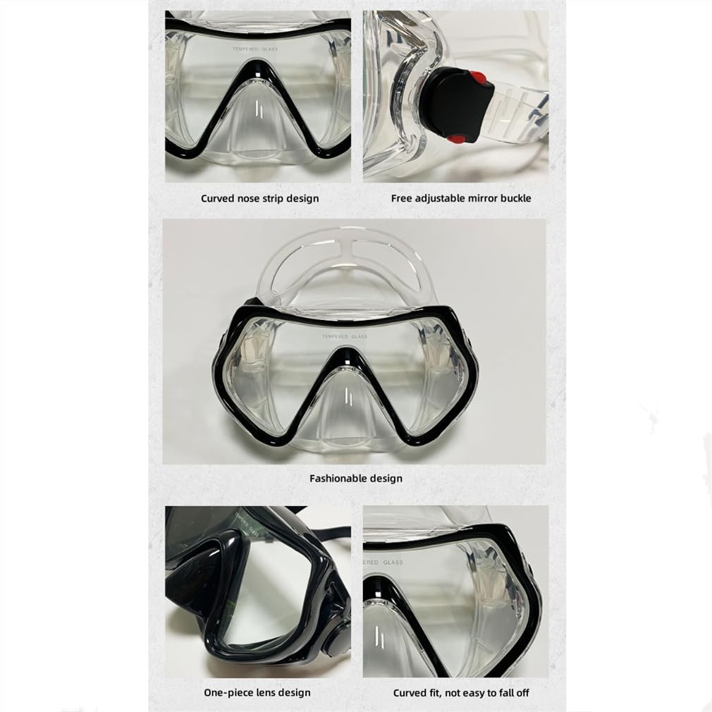 Set da snorkeling in silicone di grado completo, da viaggio, per adulti e giovani, protezione tridimensionale per il naso, maschera da snorkeling per snorkeling