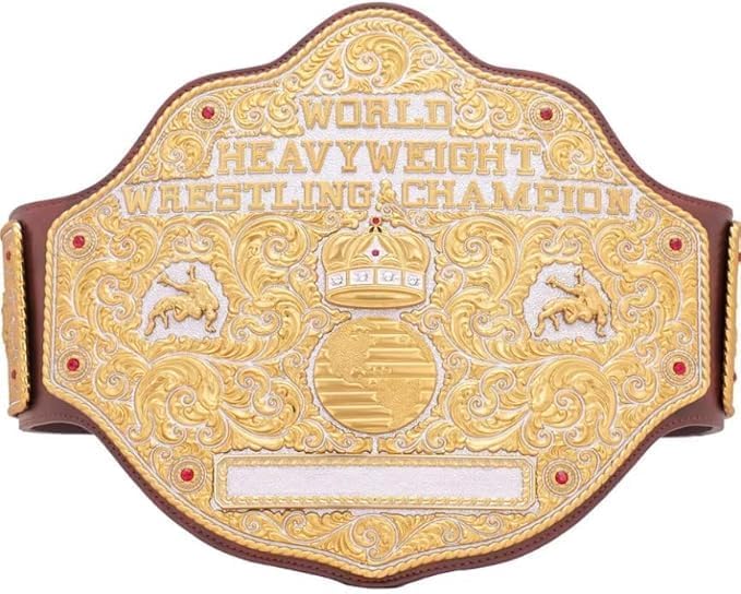 Championship Title Belt Replica World Heavyweight Wrestling Belt Adult Size for Men Women (Big Gold (Dual Brown) Adult)