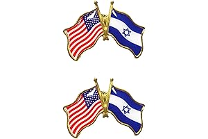 Symbolic Israel and America Flag Lapel Pin