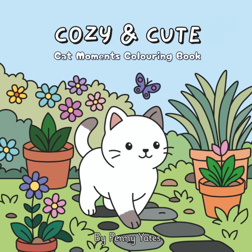 Cozy & Cute: Cat Moments Coloring Book for Kids, Teens and Adults featuring adorable feline fun for Relaxation (Bold and Easy Coloring Books) (Cozy and Cute Colouring Books)