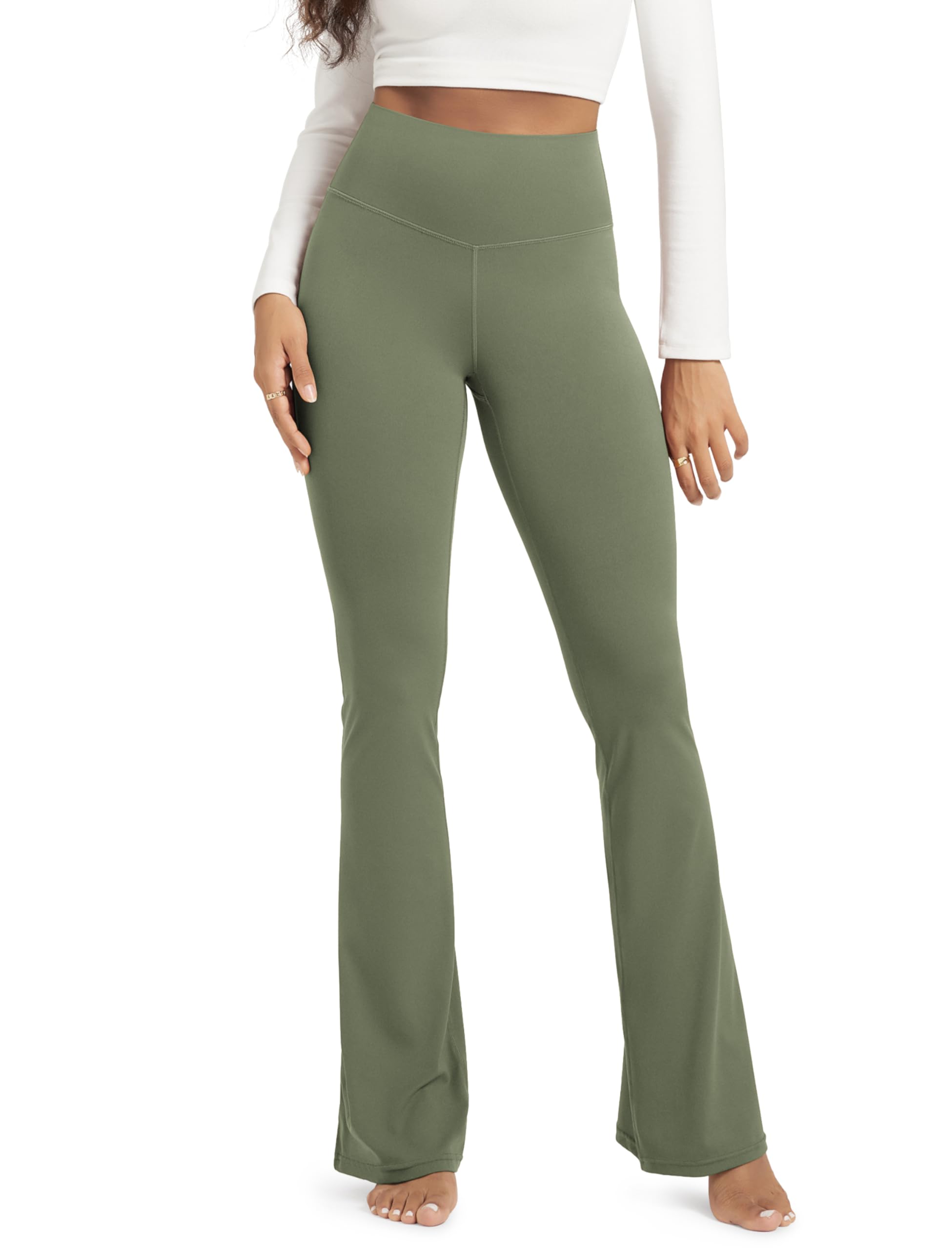 ODODOS Cloud Feeling Flared Yoga Pants for Women, High Waist Casual Bootleg Lounge Pants, 30"/32" Inseam