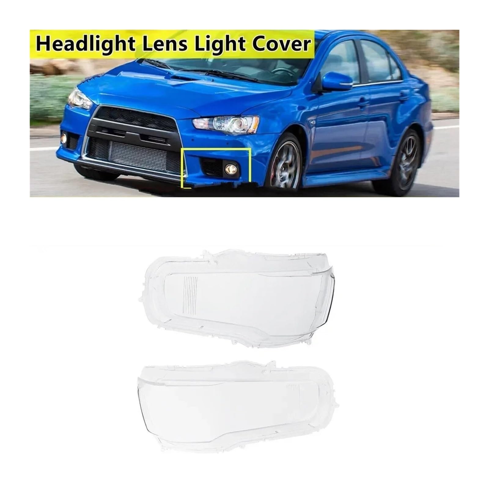 Para Mitsubishi Para Lancer Para Ex 2008 2009-2016 Cubierta Lente Faro Delantero Coche Pantalla Transparente Carcasa Cubierta Faro Lentes Coche(Pair)