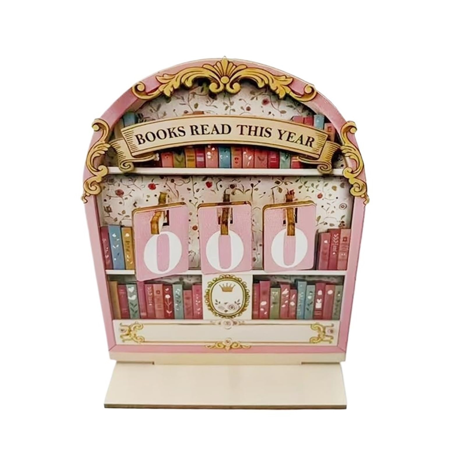 Wooden Reading Tracker - Elegant Book Log for 999 Books Challenge | Perfect for Book Lovers and Clubs(D)