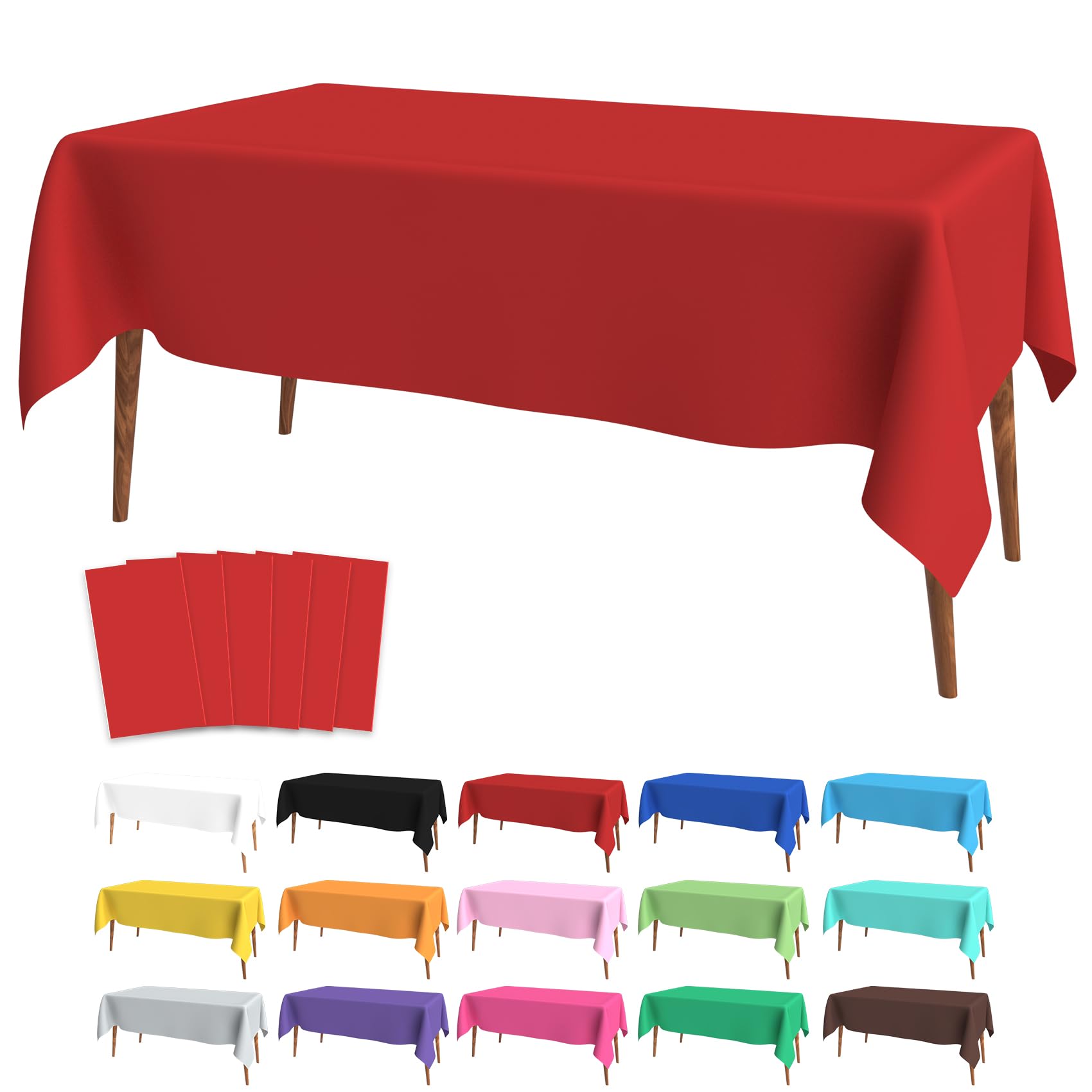 Valentines Tablecloth 6 Pack Red Tablecloth Disposable Valentines Day Tablecloths Plastic Table Cloth Rectangle Red Table Cover for Valentine Day
