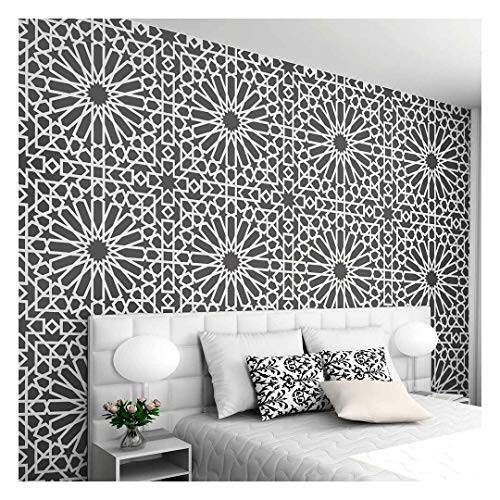 Medina Tile Moroccan Wall Stencil - Reusable Moroccan Painting Template