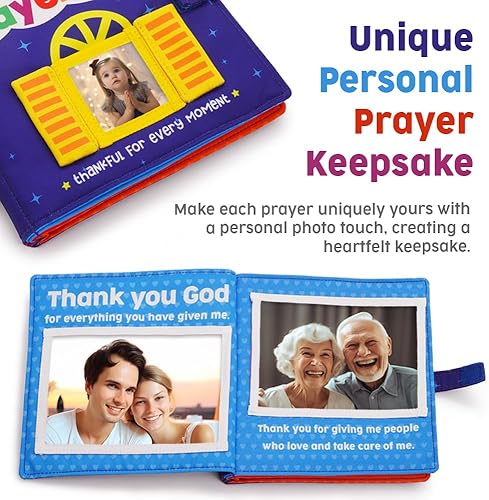 Miniatura 7 de My First Prayer Book  Álbum de fotos de oración personalizado para recién nacido, bebé, bebé, niño pequeño, ahijado, cumpleaños, bautismo, bautismo