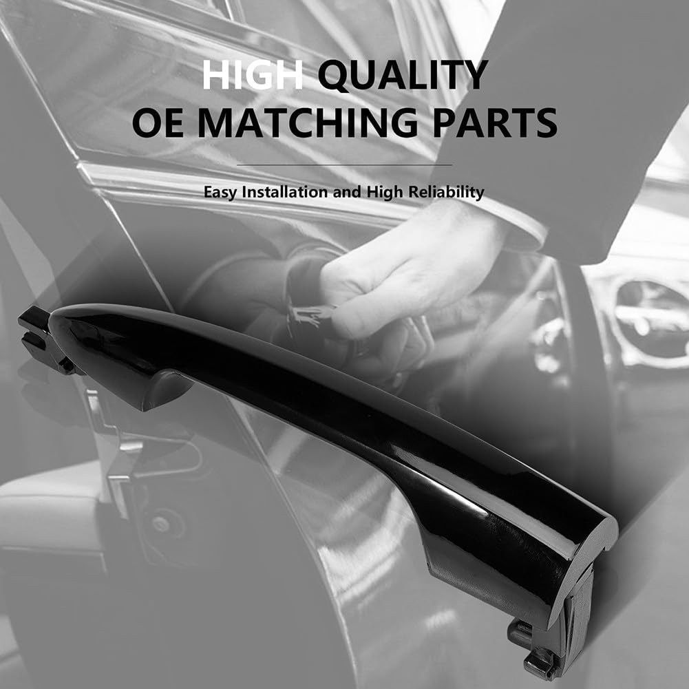 Maniglie per Porta Anteriore (1 Paio, Nere, per Alfa Romeo per Giulietta, per Mito, Lancia Y, Ricambio in plastica di Fabbrica (OEM 2156145296)
