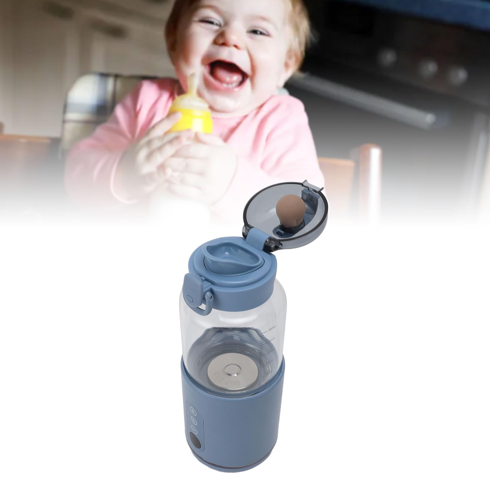 Przenośny Podgrzewacz do Mleka do Podróży, Przenośny Podgrzewacz do Butelek 300 Ml Stal Nierdzewna USB Bezprzewodowy, Szybko Nagrzewający się Podgrzewacz do Mleka Podgrzewacz