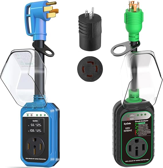 EyGde RV Surge Protector 50 Amp Waterproof Upgraded 50 Amp