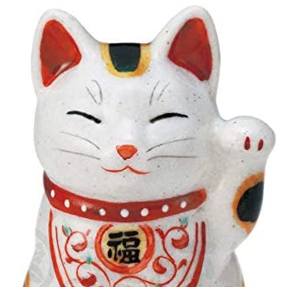Amazon.co.jp: 陶彩万福唐草招き猫（左手上げ・小） : ホーム＆キッチン