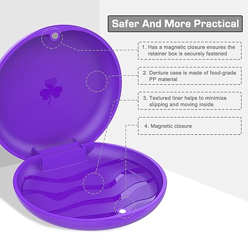 Miniatura 3 de BVN Estuche de retención de 2 piezas, funda delgada para dentadura, estuche de protección bucal, caja de alineador de dientes, caja de retención,