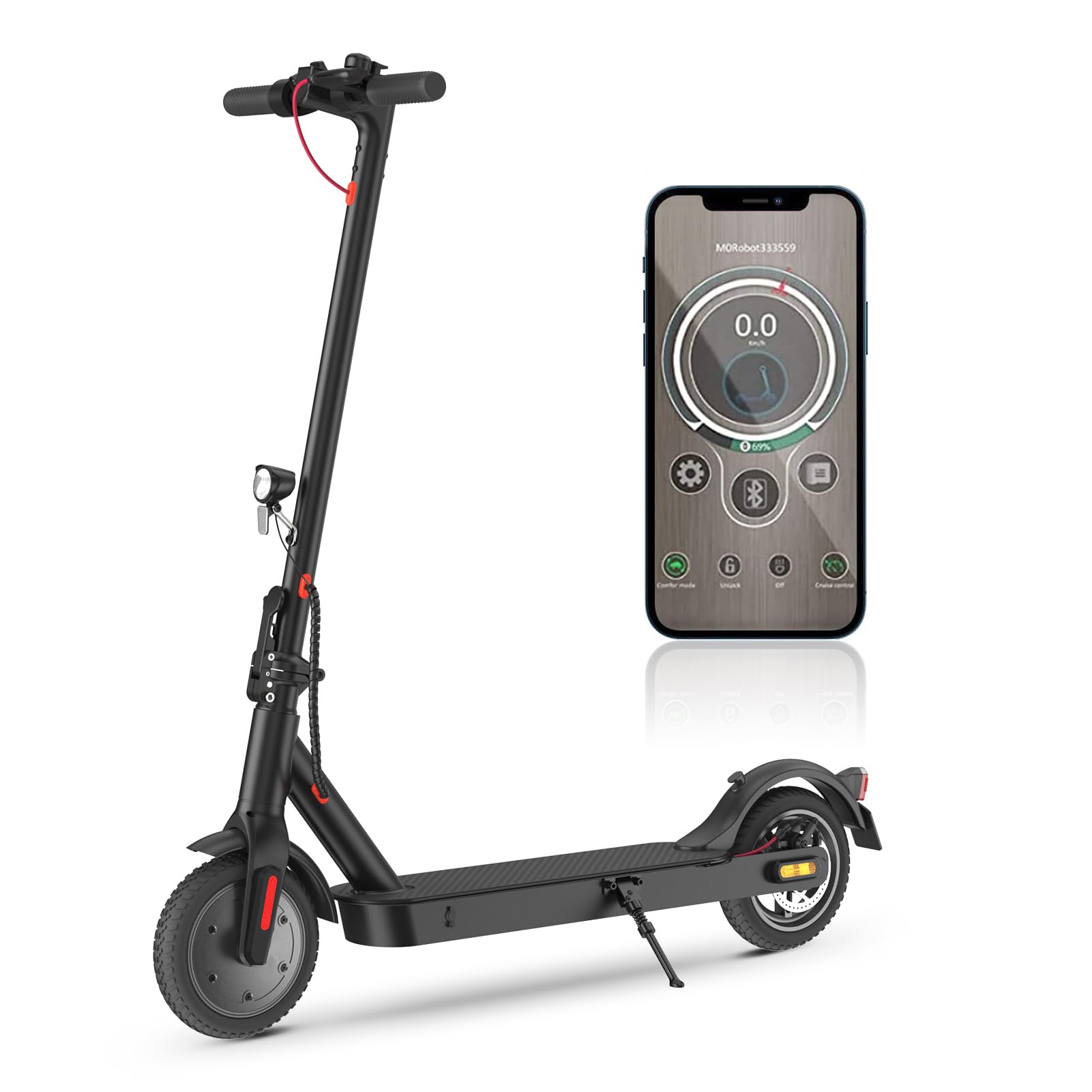 E Scooter mit Straßenzulassung, ABE Elektroroller Belastung bis 120kg, 30 km Reichweite, LED, 20km/h, 350W Motor, 8,5 Zoll Wabenreifen,Duales Bremssystem E Roller für Erwachsene