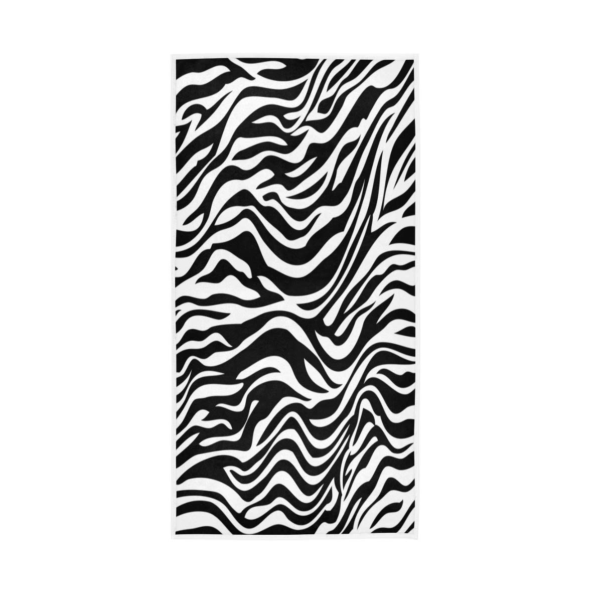 HUYGD Hand Towels Cotton Stripe Animal Tiger Zebra Skin Texture White Black Soft Towel Multipurpose Bathroom Beach Towel for Home Kitchen Swim Spa Gym, 30x15 inch