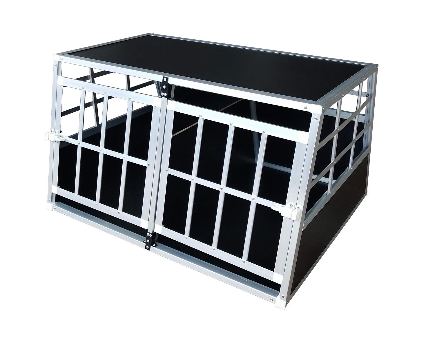 EUGAD Hondentransportbox, aluminium box, autotransportboxen voor kleine, middelgrote honden en katten, 60 x 50 x 55 cm, kofferbak, transportbox, auto, hondenbox voor thuis, op reis, gemakkelijk te