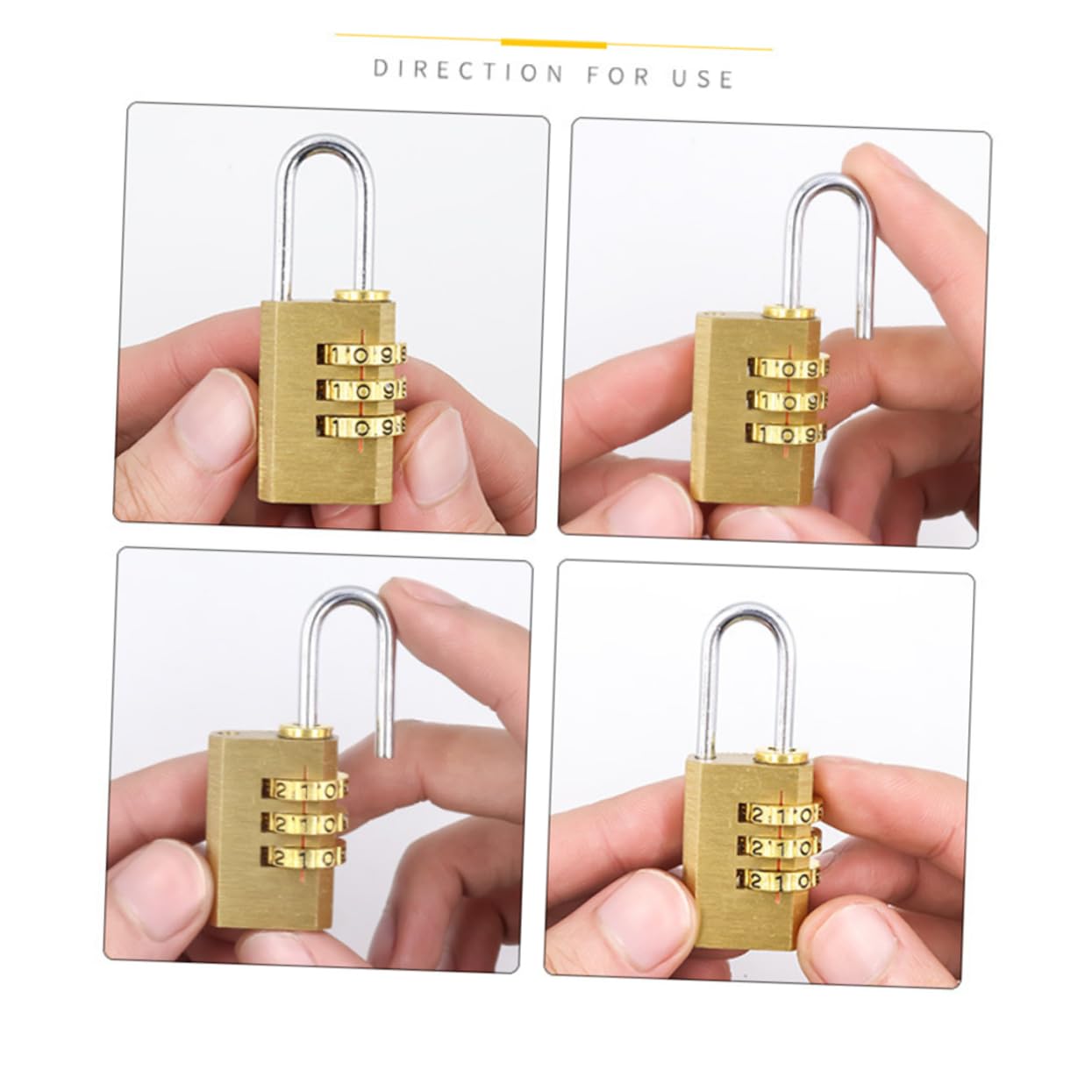 LIFKOME 6piezas Candado Digital De Combinación De Dígitos Cerradura De Seguridad Para Equipaje y Mochilas De Color Latón Para Armarios y