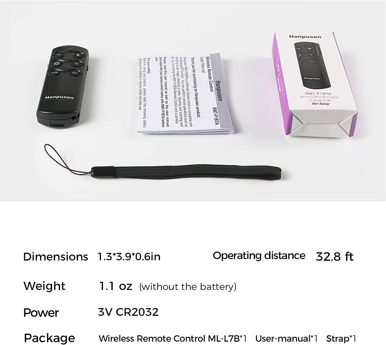 Kabelloser Auslöser für Sony A7IV A7III A7RIII A7RIV A7SIII A7C RX100VII RX0II; ersetzt RMT-P1BT