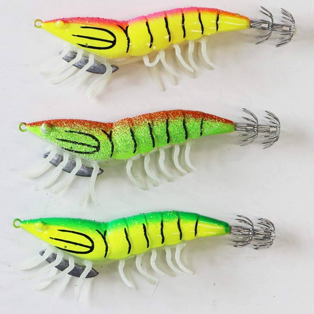 Amazon | 釣具 エギング イカ釣り 仕掛け エビ風 エギ 3.0号3色