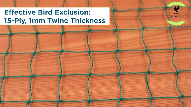 Bird Control Black Nylon Knotted Anti-Bird Net UV Stabilized Multi Filament with Tying Ropes Attached, Cable Ties & Cup Hooks for Easy Installation - Black - 7ft x 7ft