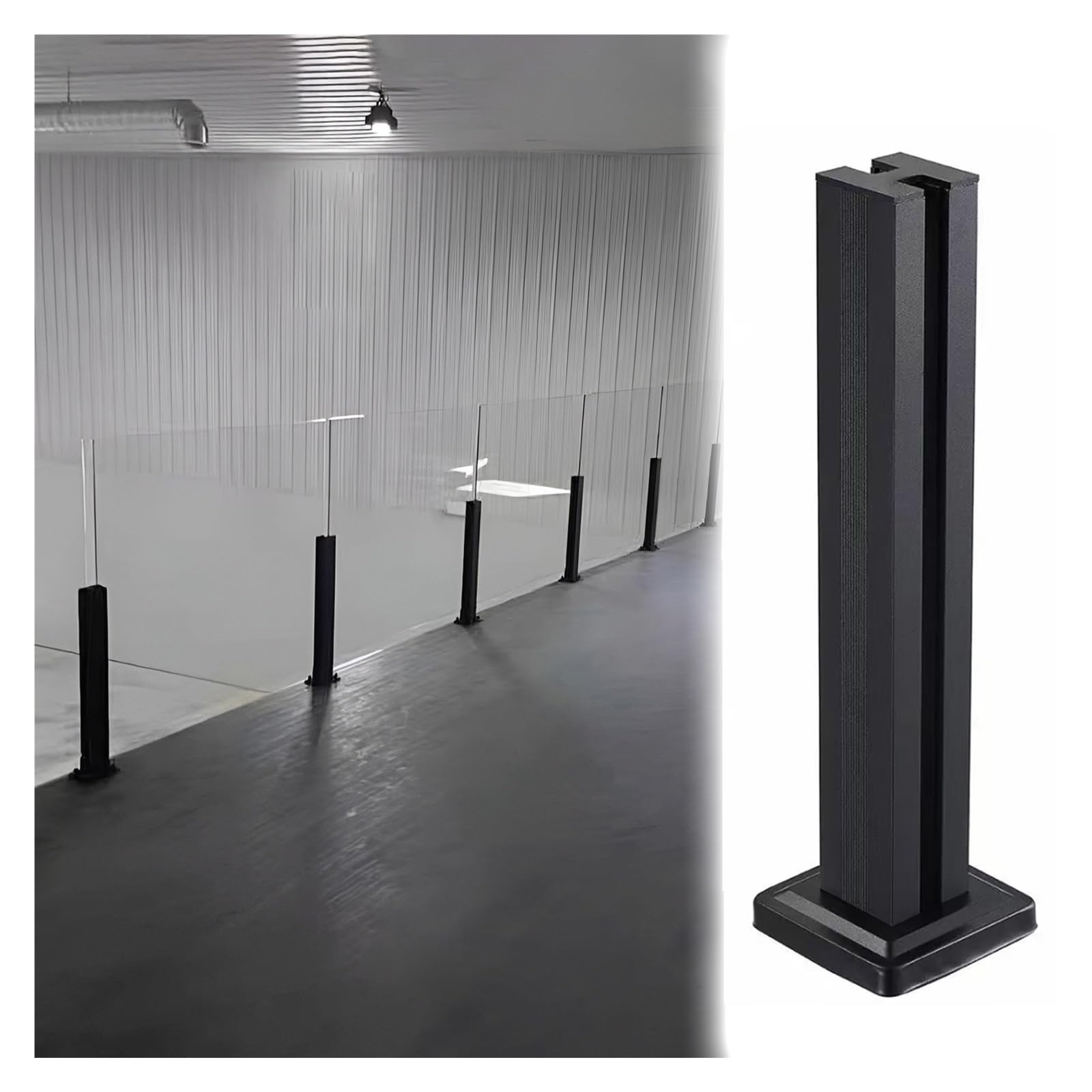 Set di ringhiere per balconi in acciaio inossidabile 304 nero con fori scanalati, elegante paletto per scale da interno per decorazione domestica moderna, perfetto per balaustre
