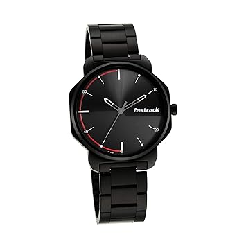 Fastrack Stunners Quartz Analog Black Dial Black Metal Strap Watch for Guys - NT3254NM01