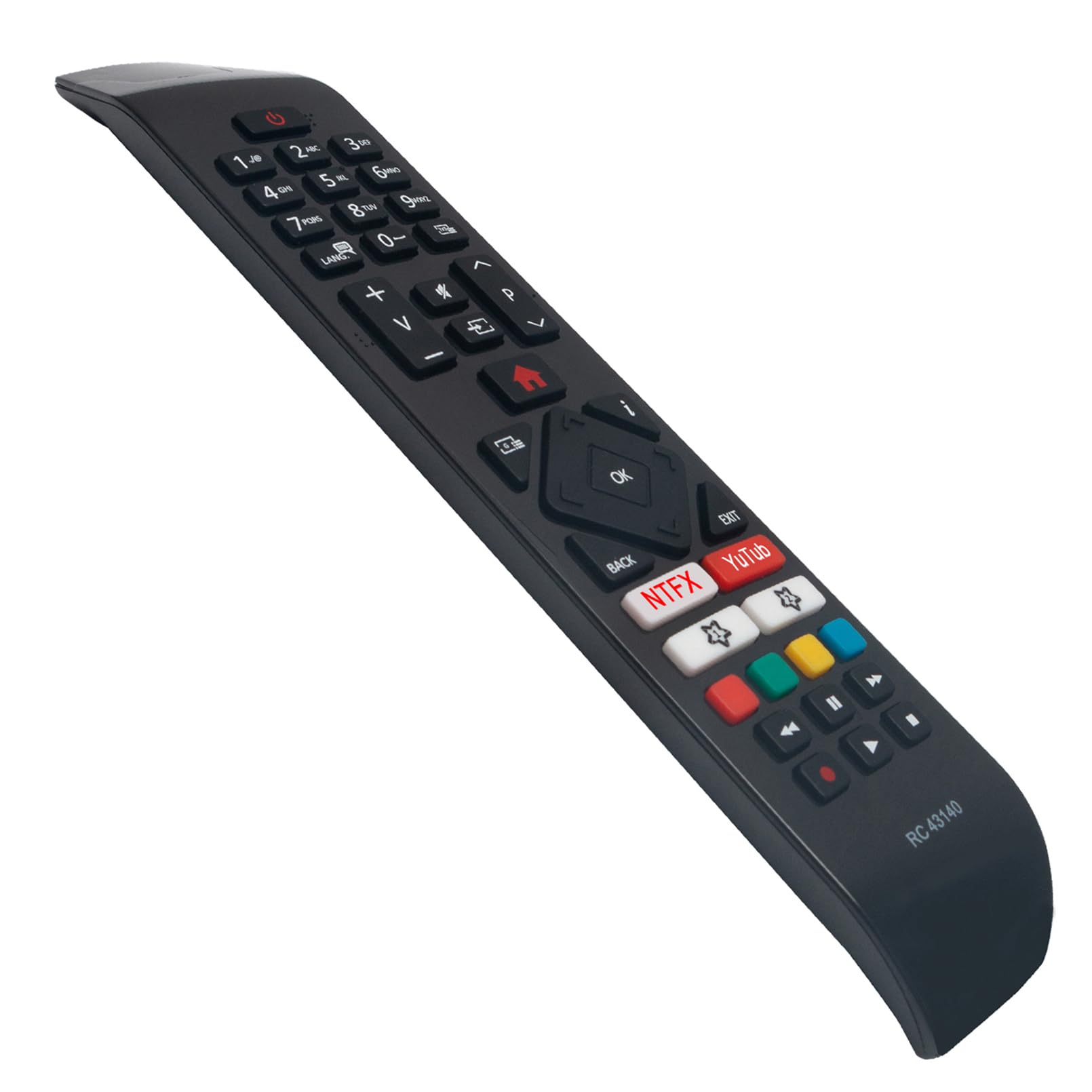 ALLIMITY RC43140 zamiennik pilota do telewizora Hitachi z Netflix Youtube 32HE2000 32HE4000 40HE4000 40HE4001 43HK6000 43HK6001 43HL8000K 49HE4000 49HL777 000 4 9HL8000 55HL7000 55HL8000 55HL9000G