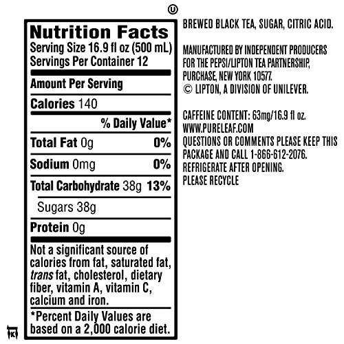 Pure Leaf Iced Tea, Sweet Tea, Real Brewed Black Tea, 16.9 Ounce Bottles, 12 Count - Thumbnail 3