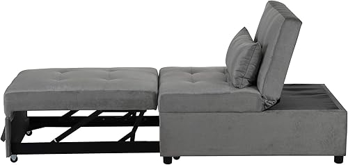 Miniatura 4 de Sofá cama otomano plegable y cómodo mejorado, muebles multifuncionales que ahorran espacio con elegante diseño gris claro, perfecto para sala de