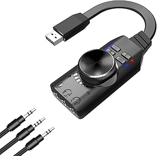 Sound Card 7.1 Channel Sound Card USB Audio Interface Headphone Adapter Soundcard Professional Gaming Soundcard For Mic Speaker Laptop PC