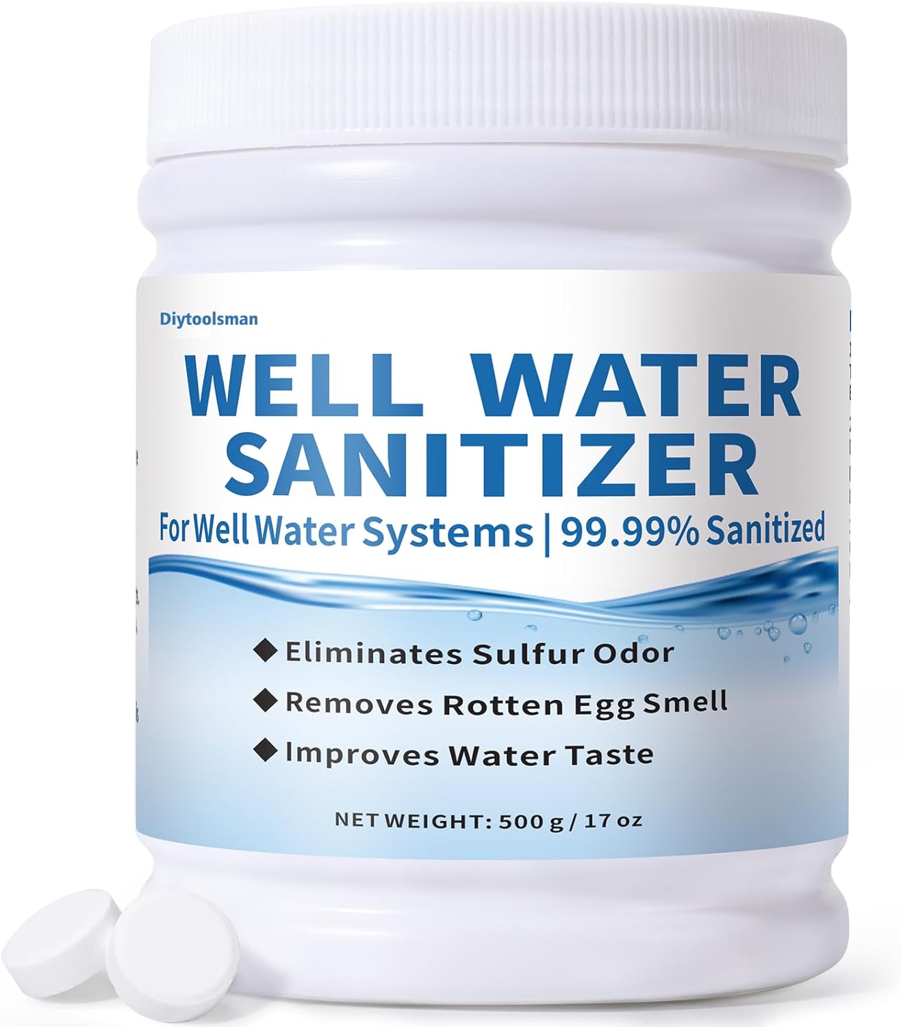 Well Water Purification Tablets – For Sulfur Odors, Rotten Egg Smell, Iron Buildup & Awful Sewer Smells – Improves Taste & Odor | Food-Grade Formula