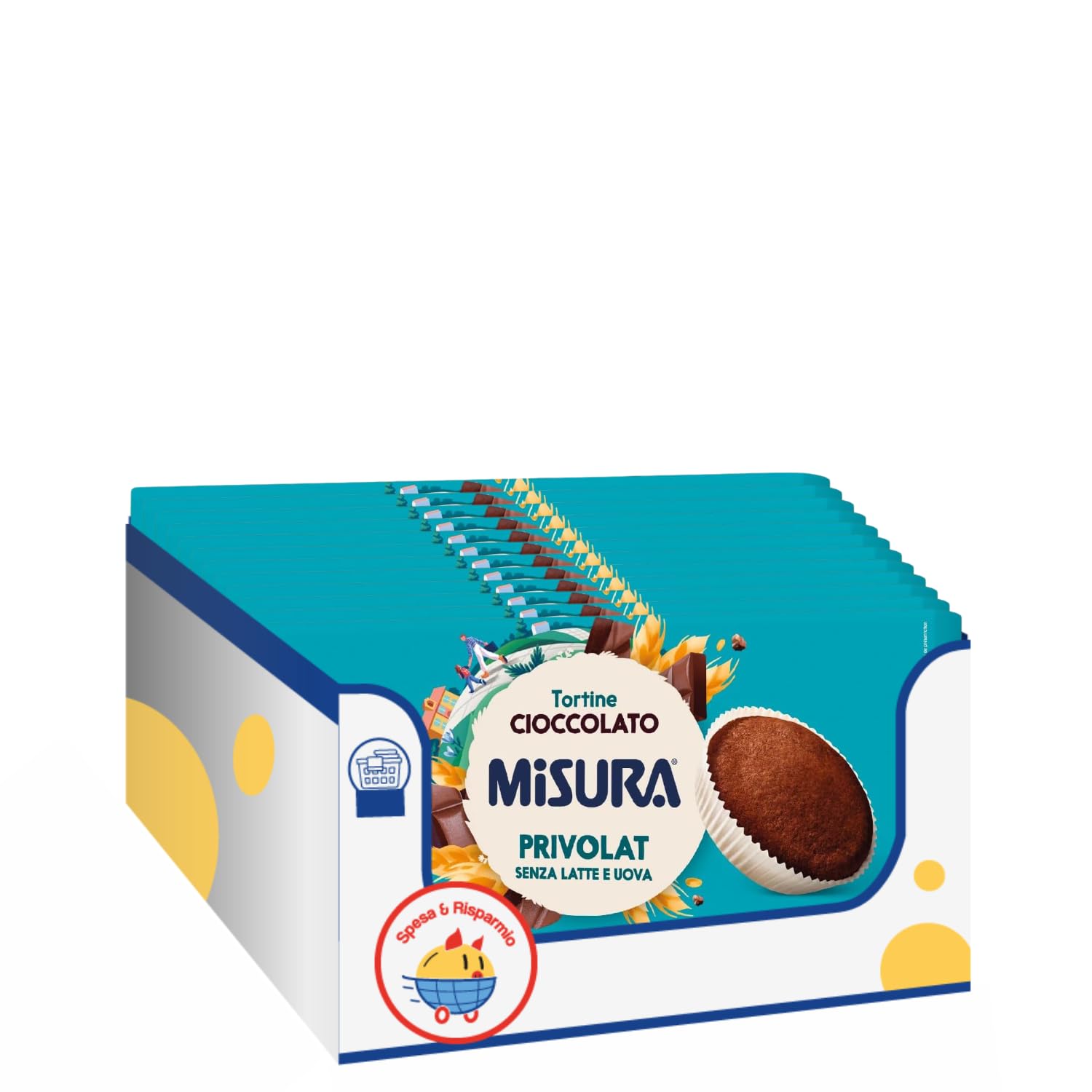 Tortine al Cioccolato Senza Latte e Uova – Snack Dolce Monoporzione 240g – Soffici Merendine al Cacao Ideali per Colazione e Pausa – Variazioni 4/8/12 Pezzi (12 PEZZI)