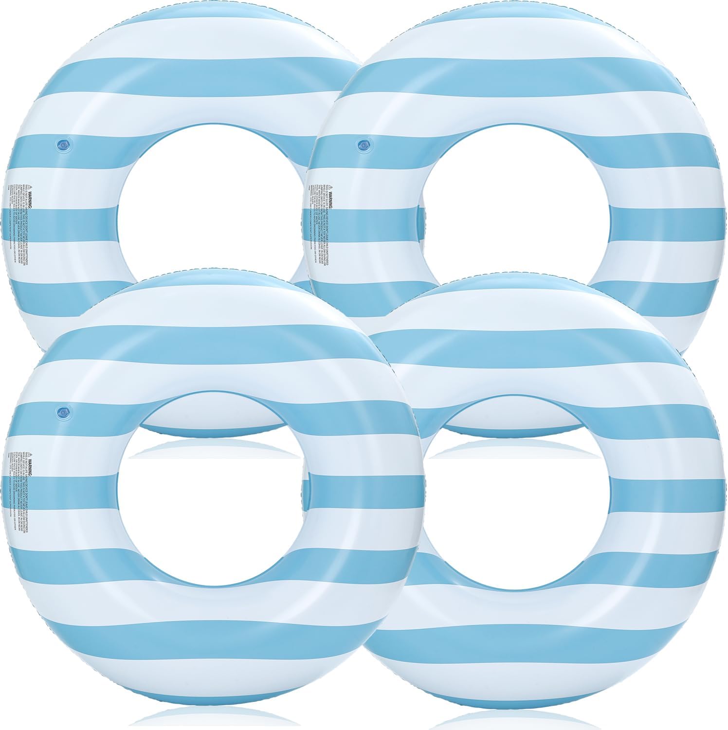 4PCS Pool Floats for Adults Rings Striped Pool Float Large Swim Ring for Adults,35 Inch Classic Striped Pool Inner Tubes for Teens Summer Beach Bachelorette Party