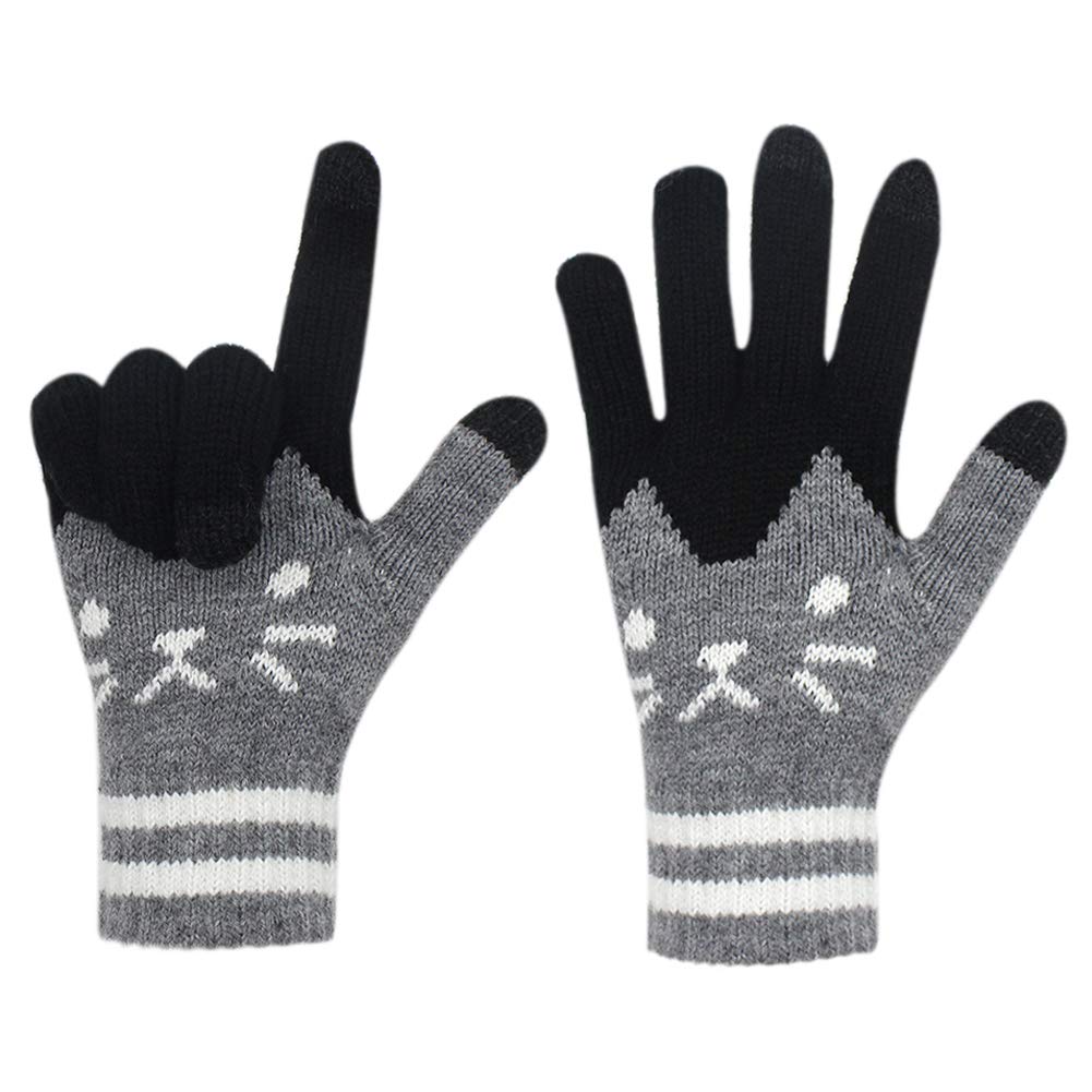 Glove us 2 Pairs Knitted Touch Screen Gloves Warm Winter Thick Mittens Texting Unisex for iPhone Smart phones Laptop Tablet