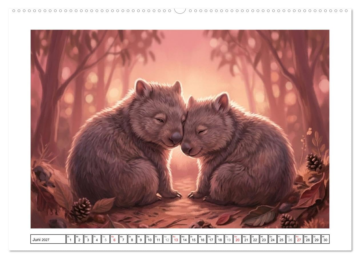 Wombats - Kurze Beine, großes Herz (Wandkalender 2027 DIN A2 quer), CALVENDO Monatskalender: Australiens liebenswerte Beuteltiere beobachtet (CALVENDO Tiere)