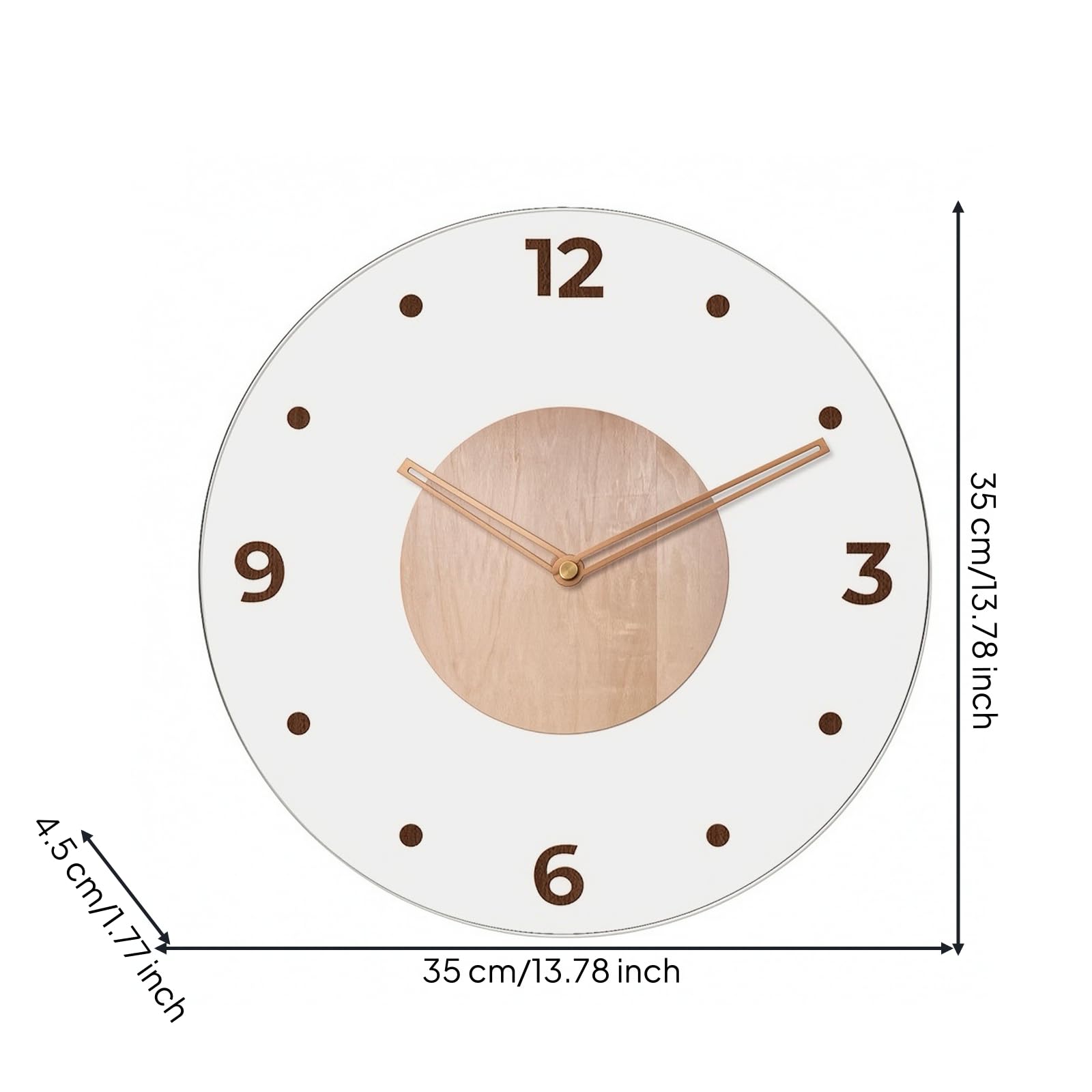 Orologio da Parete con Quadrante Acrilico Trasparente Orologio da Parete in Acrilico Rotondo per Ufficio, style to 5, 35 Cm