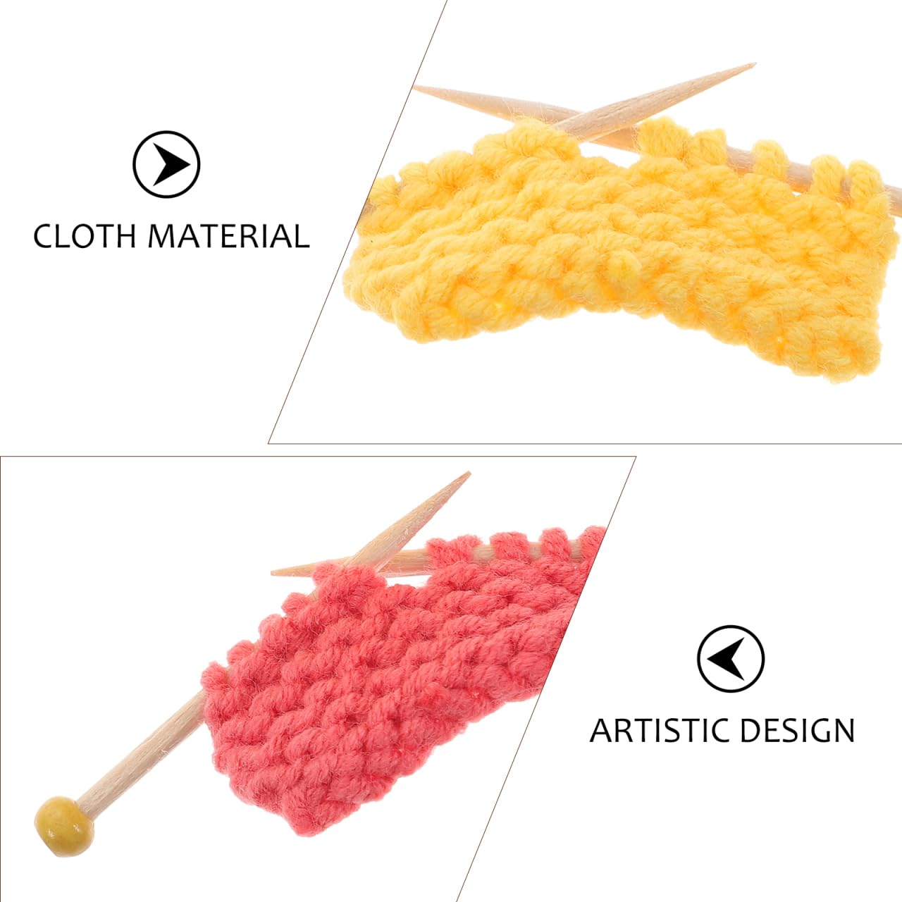 Vaguelly 2Pcs Miniature Knitting Sweater Model Photo Prop Craft Ornament for Home Decoration for Desks Tables and Shelves Creative Design in Pink and Yellow - Image 4