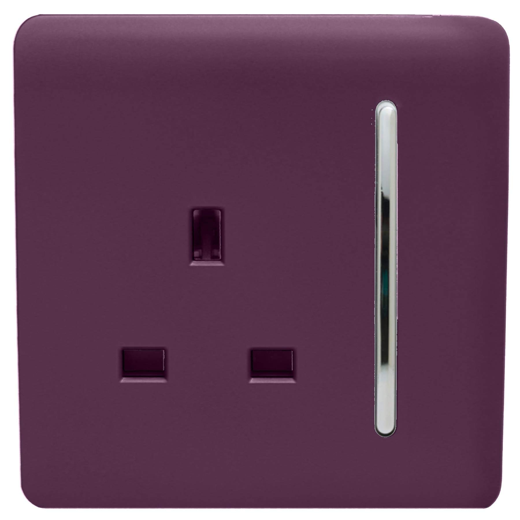 Trendi Switch 1 Gang 13amp Switched Plug Socket - Purple