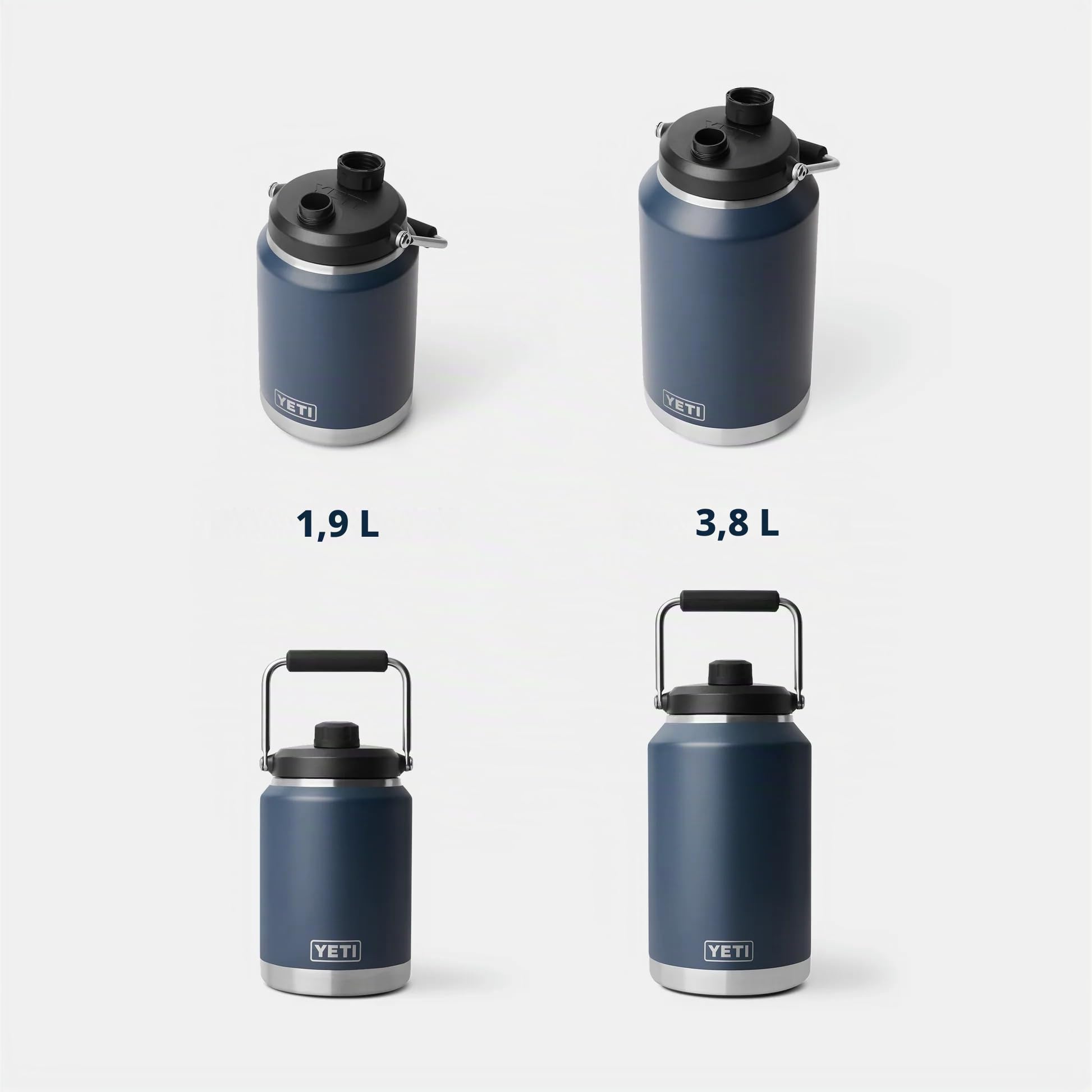 YETI Rambler Carafe isotherme en acier inoxydable avec bouchon magnétique, bleu marine, 1 g (3,7 l)