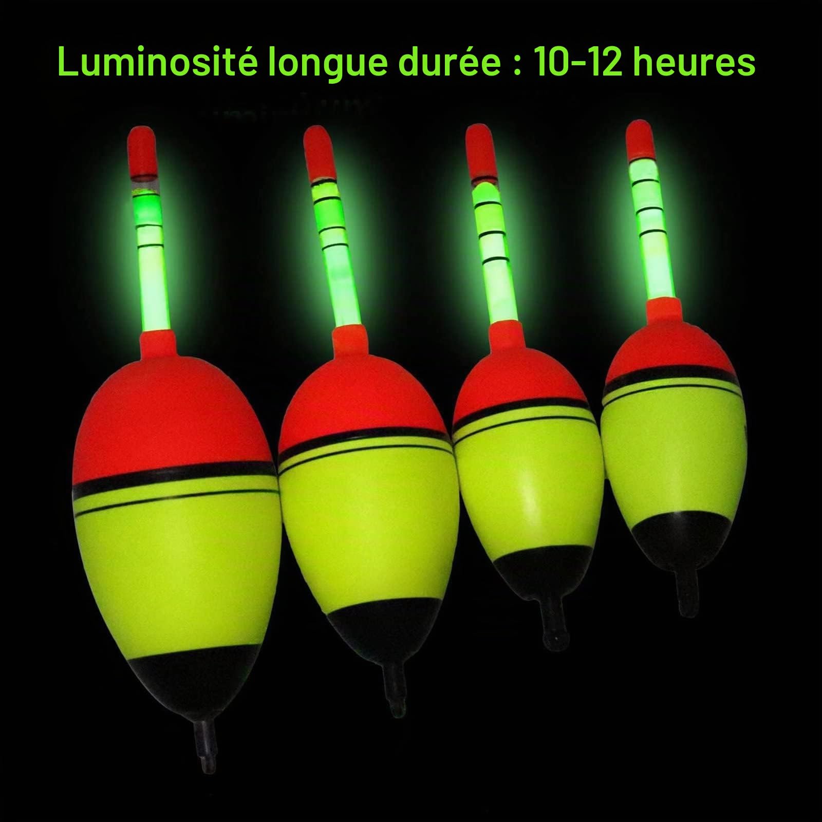 THKFISH Flotteur Peche 5 pièces Flotteurs de pêche légers Flotteurs de pêche avec 10 bâtons Lumineux 5g 15g 30g 40g