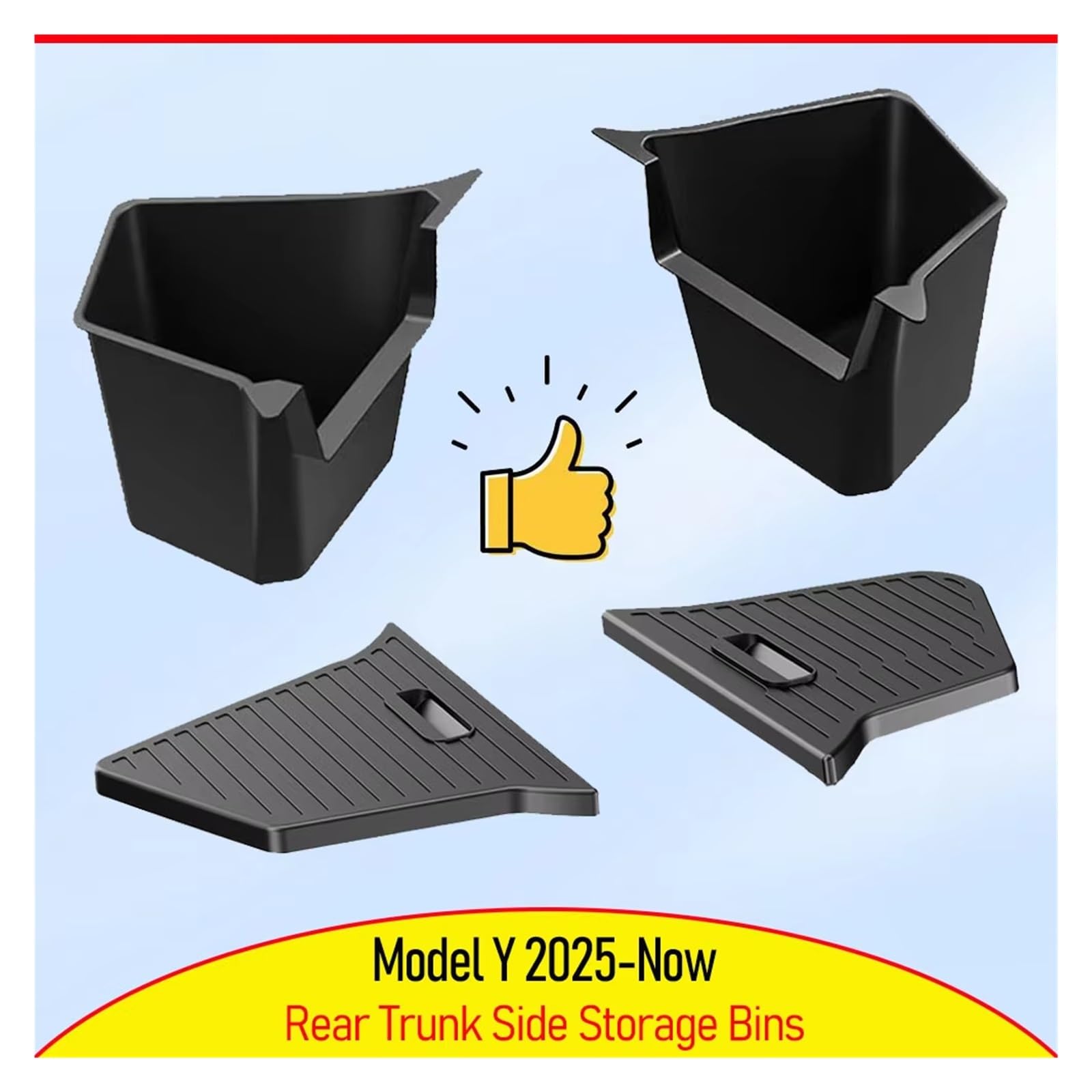 Cache-Bagages Bacs Rangement Coffre Arrière Tapis Doublure Chargement Boîte Latérale D'organisation pour Tesla pour Modèle Y pour Juniper 2025 2026 Couverture Cargaison(Type-2)