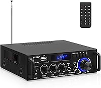 Vista 1 de AEXCVG Amplificador de audio estéreo para el hogar BT-298A+ HiFi Bluetooth receptor estéreo 40Wx2 Mini amplificador de cine en casa con entrada MIC