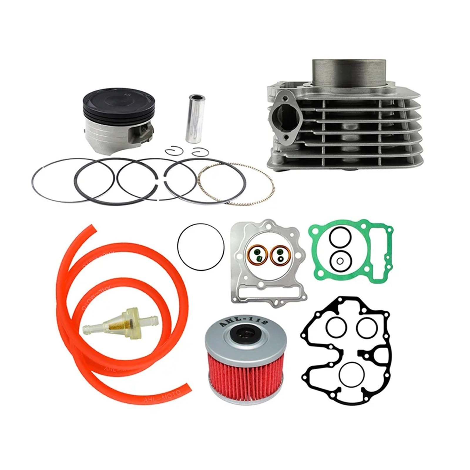 Parti del Motore del Motociclo Cilindro Aria da 85 mm e Fasce Elastiche Guarnizione Tubo Carburante e Kit Filtro Olio Benzina for H XR400 1996-2004 Pezzi di Ricambio
