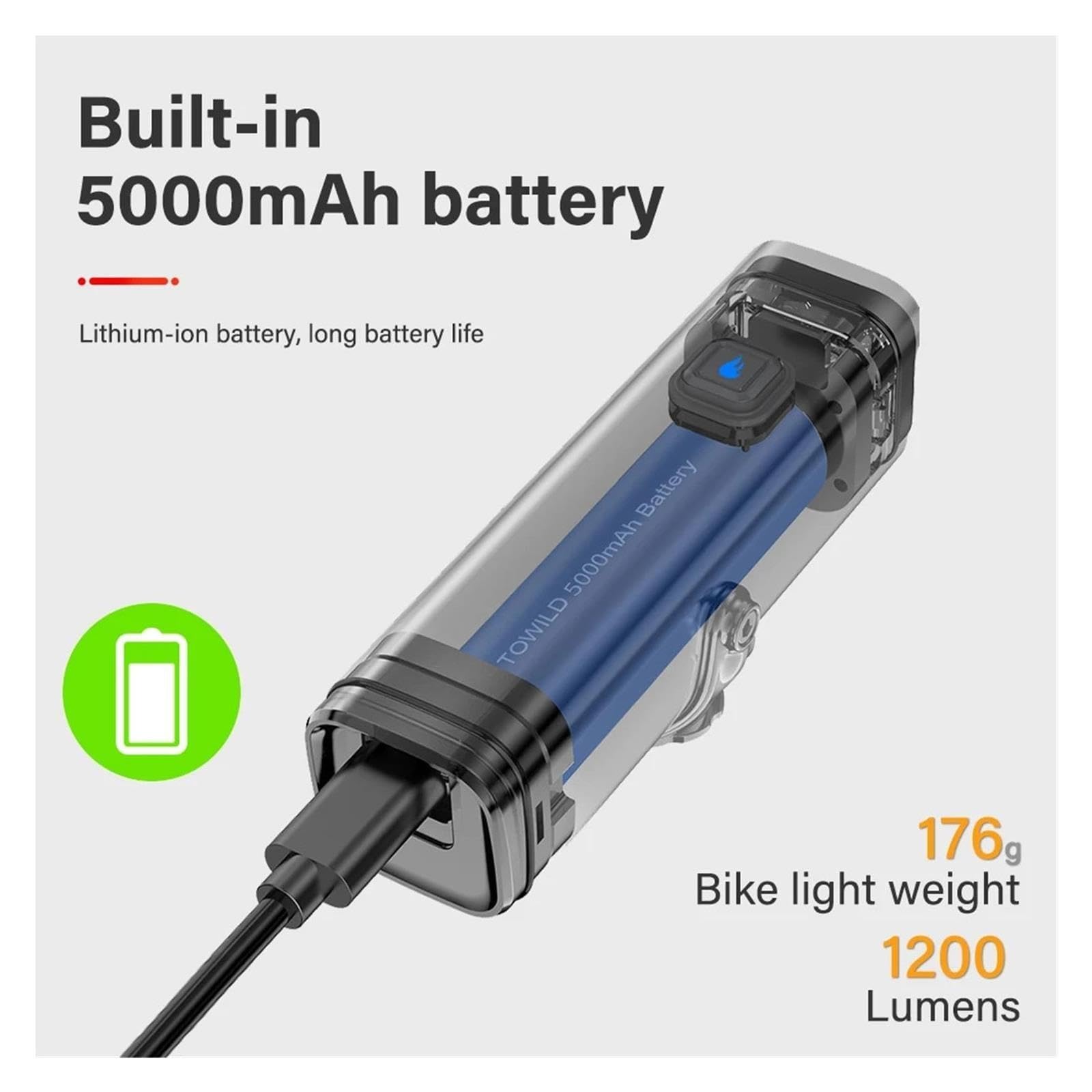 1 Ensemble d'éclairage de vélo télécommandé Intelligent CL1200