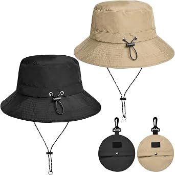 Kunoli Bucket Hats for Women Mens, Summer UV Protection Ladies Sun Hat, Foldable Boonie Hat with Wide Brim, Packable Waterproof Fishing Hat, Quick Dry Hiking Hat