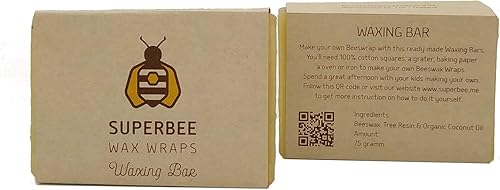 Miniatura 3 de Beeswax for Wraps, With Tree Resin and Coconut Oil, SuperBee Beeswax Block, Mixture Bar Beeswax for Diy, Makes up to 10 Wraps, 75 grams - SuperBee