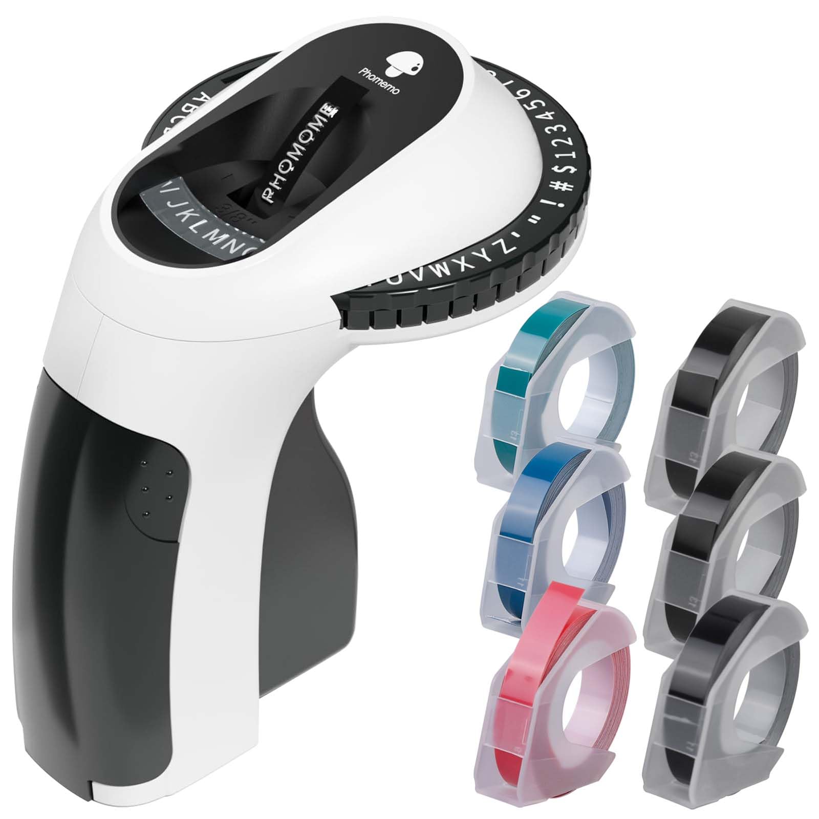 Etichettatrice, etichettatrice 3D E975 con 6 rotoli, etichettatrice portatile, etichettatrice portatile con goffratura, stampante per etichette per casa, ufficio