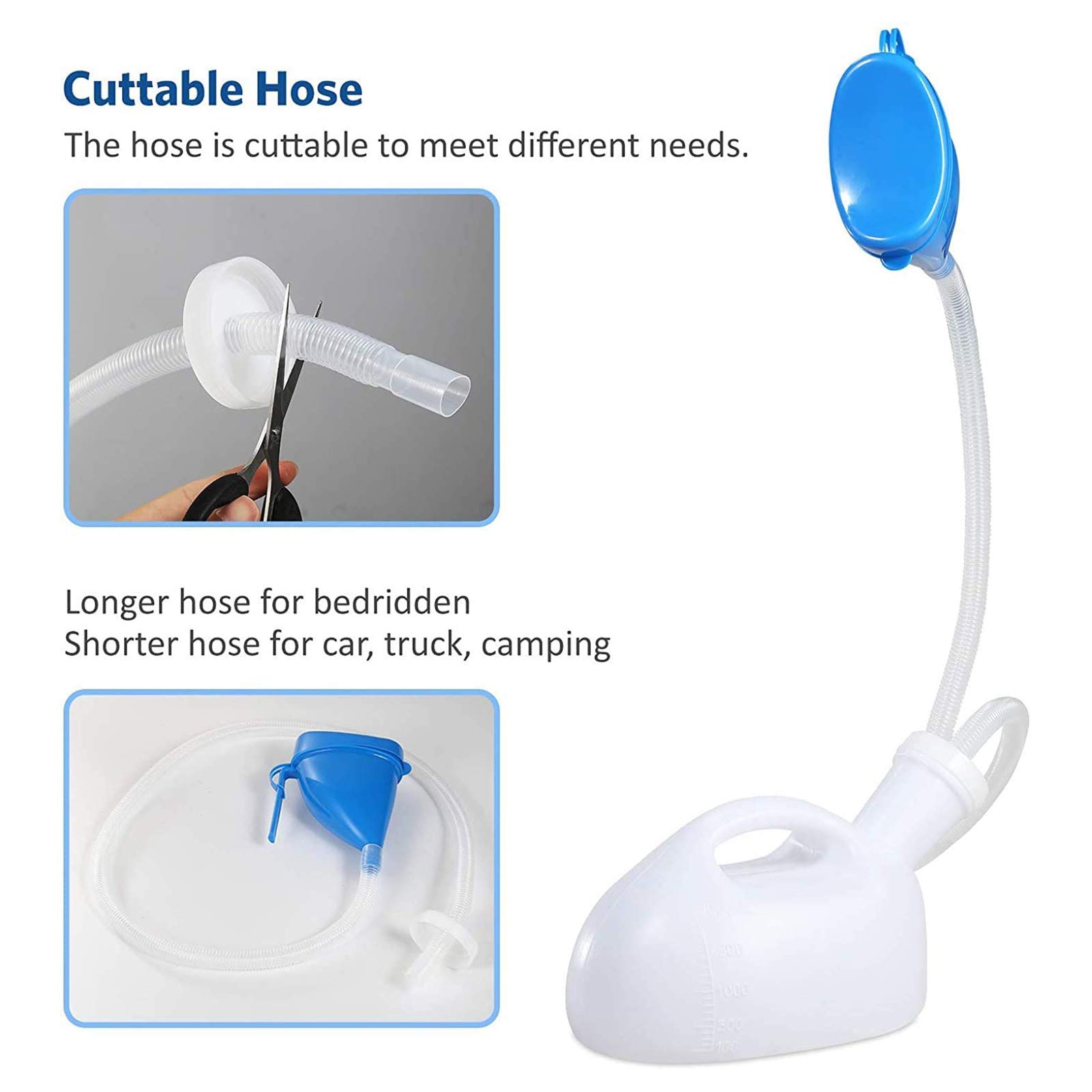 YNGJUENCP Urine Bottles for Men,Unisex Urinal Bottle Portable Travel Urinal Bottles Leakproof 2000ml,Camping Toilets for Adults